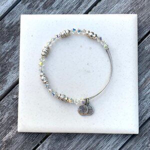 Alex and Ani Beaded Bangle – Clear Crystal Aurora Borealis + Silver Beads